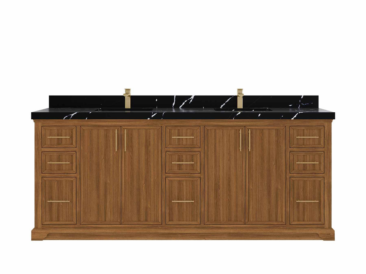 Alys Teak Wood 84 in. W x 22 in. D Double Sink Bathroom Vanity - Willow Bath and Vanity
