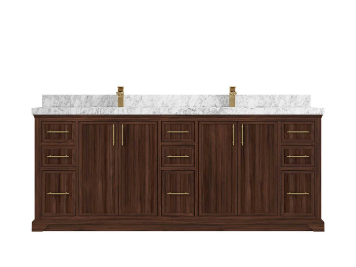Alys Teak Wood 84 in. W x 22 in. D Double Sink Bathroom Vanity - photo 8