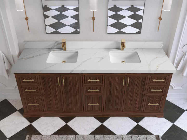 Alys Teak Wood 84 in. W x 22 in. D Double Sink Bathroom Vanity - photo 21