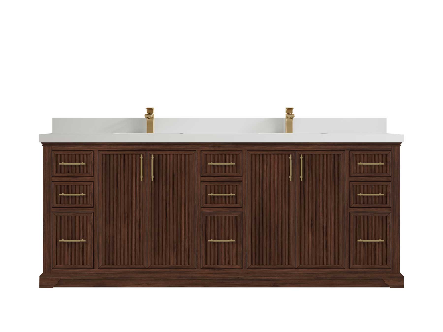 Alys Teak Wood 84 in. W x 22 in. D Double Sink Bathroom Vanity - Willow Bath and Vanity