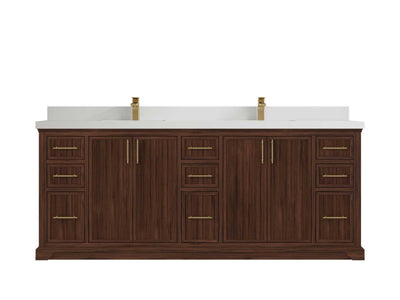 Alys Teak Wood 84 in. W x 22 in. D Double Sink Bathroom Vanity - Willow Bath and Vanity