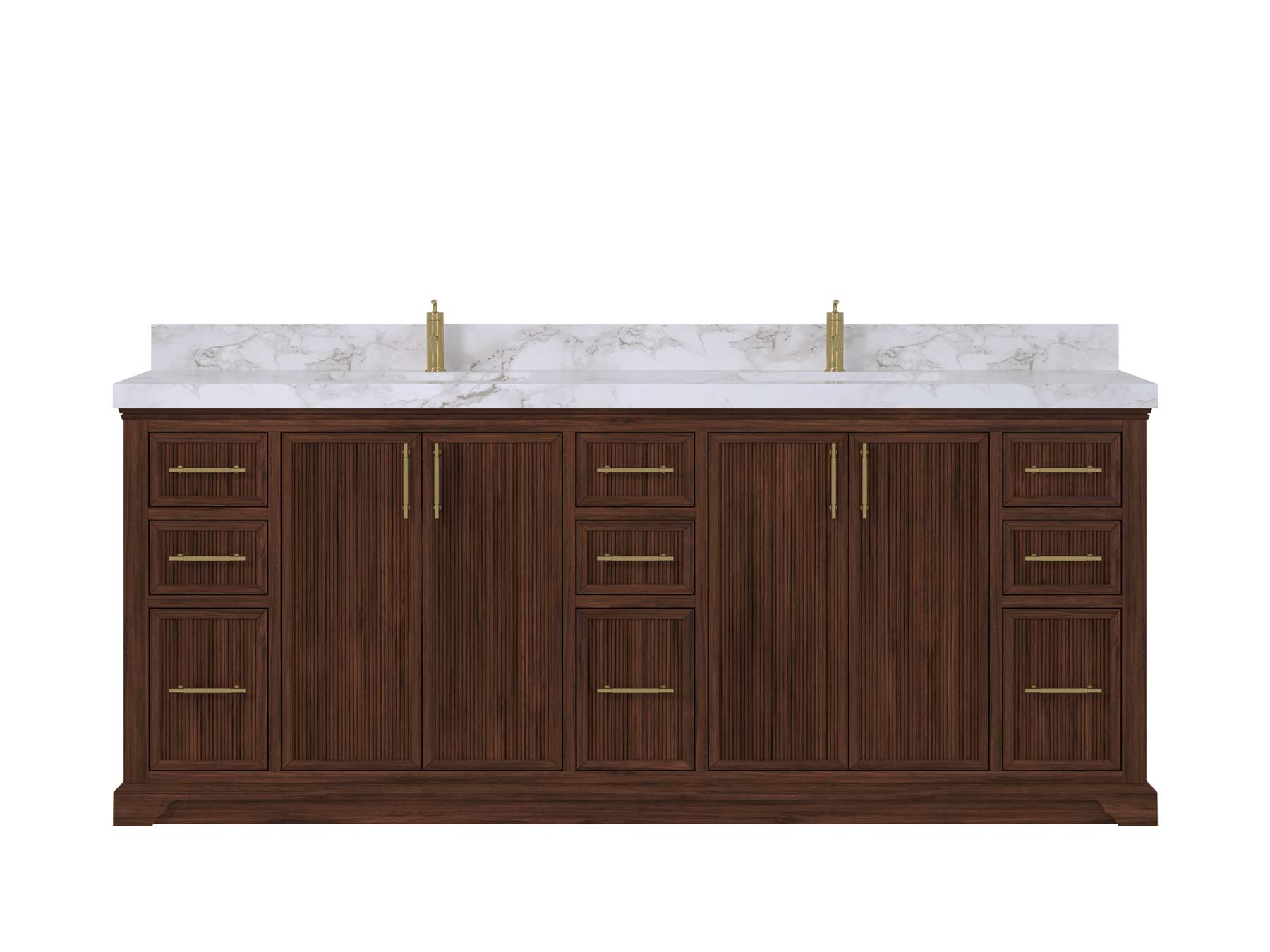 Alys Teak Wood 84 in. W x 22 in. D Double Sink Bathroom Vanity - Willow Bath and Vanity