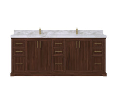 Alys Teak Wood 84 in. W x 22 in. D Double Sink Bathroom Vanity - photo 1