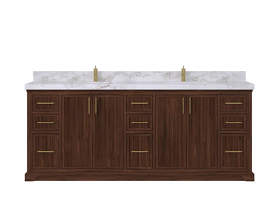 Alys Teak Wood 84 in. W x 22 in. D Double Sink Bathroom Vanity - Willow Bath and Vanity
