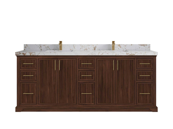 Alys Teak Wood 84 in. W x 22 in. D Double Sink Bathroom Vanity - photo 38