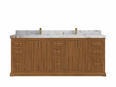 Alys Teak Wood 84 in. W x 22 in. D Double Sink Bathroom Vanity - photo 24