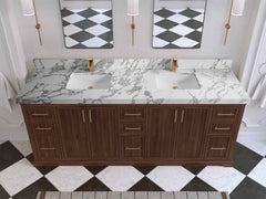 Alys Teak Wood 84 in. W x 22 in. D Double Sink Bathroom Vanity - photo 19