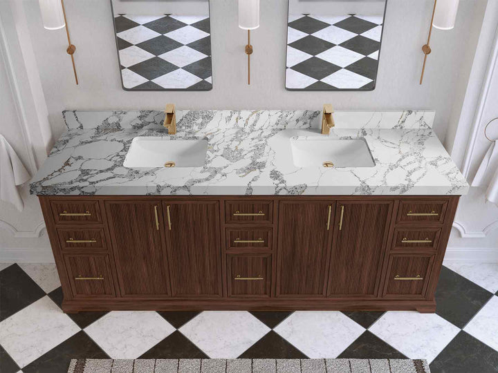 Alys Teak Wood 84 in. W x 22 in. D Double Sink Bathroom Vanity - photo 19