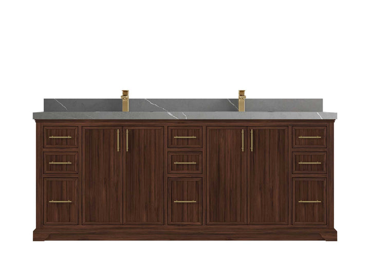 Alys Teak Wood 84 in. W x 22 in. D Double Sink Bathroom Vanity - photo 34