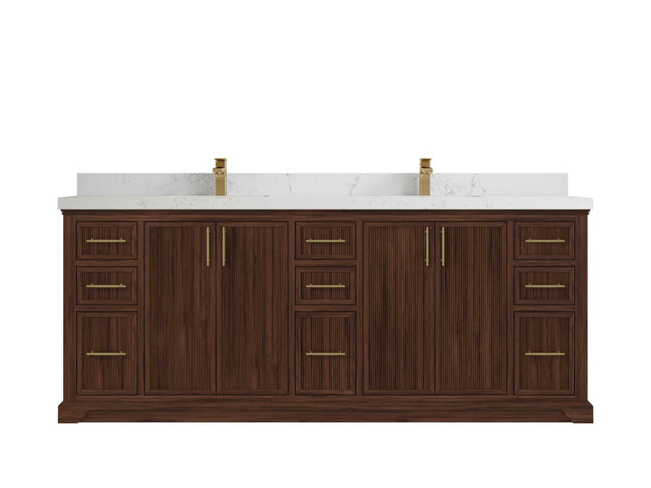 Alys Teak Wood 84 in. W x 22 in. D Double Sink Bathroom Vanity - photo 30