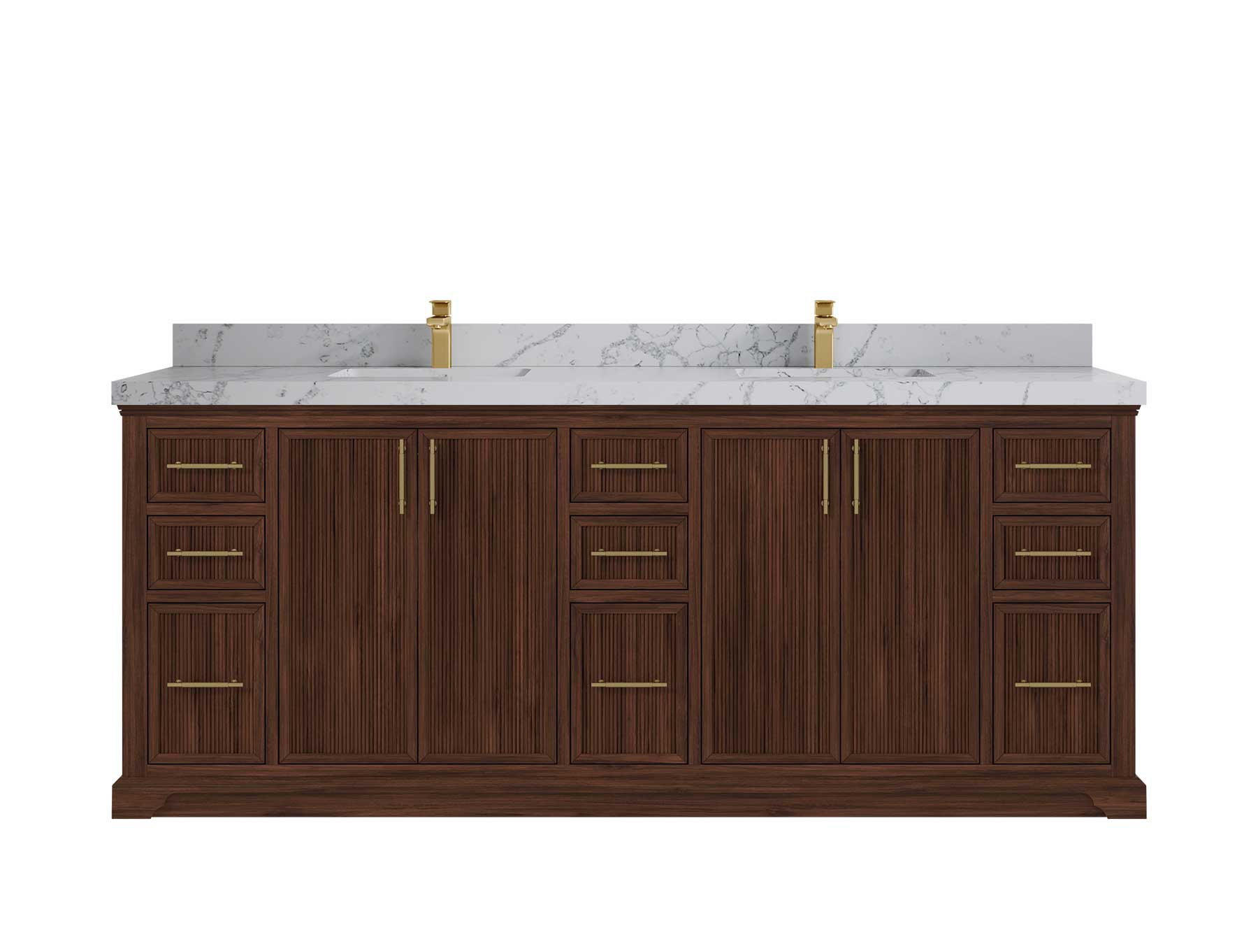 Alys Teak Wood 84 in. W x 22 in. D Double Sink Bathroom Vanity - Willow Bath and Vanity