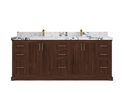 Alys Teak Wood 84 in. W x 22 in. D Double Sink Bathroom Vanity - Willow Bath and Vanity