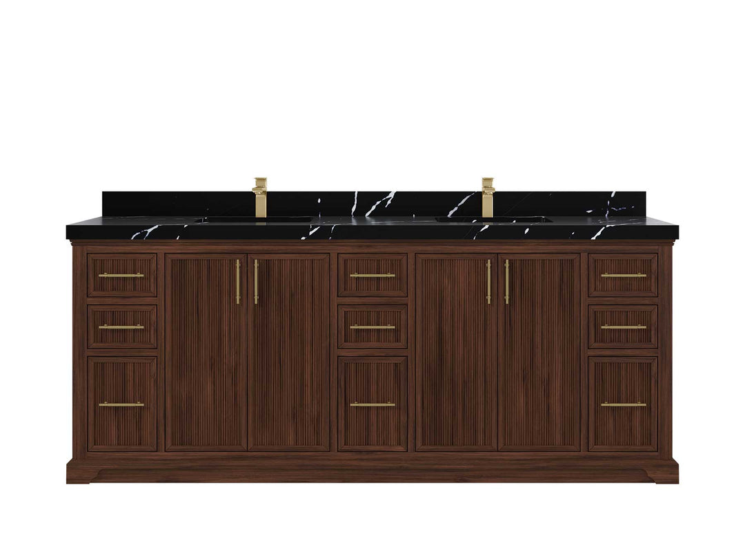 Alys Teak Wood 84 in. W x 22 in. D Double Sink Bathroom Vanity - Willow Bath and Vanity
