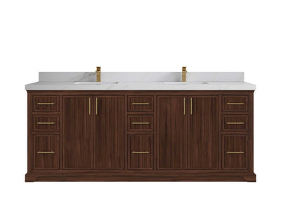 Alys Teak Wood 84 in. W x 22 in. D Double Sink Bathroom Vanity - Willow Bath and Vanity