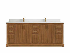 Alys Teak Wood 84 in. W x 22 in. D Double Sink Bathroom Vanity - photo 20