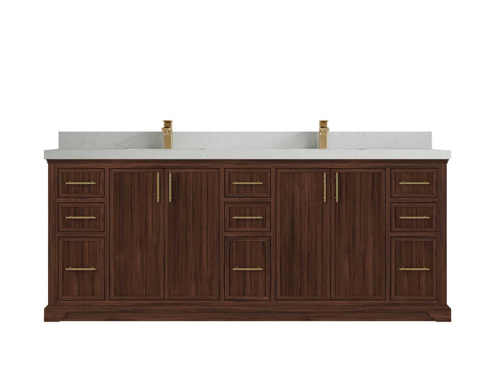 Alys Teak Wood 84 in. W x 22 in. D Double Sink Bathroom Vanity - photo 10