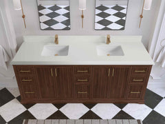 Alys Teak Wood 84 in. W x 22 in. D Double Sink Bathroom Vanity - photo 27
