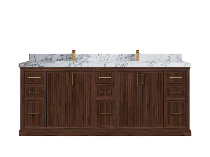 Alys Teak Wood 84 in. W x 22 in. D Double Sink Bathroom Vanity - photo 20