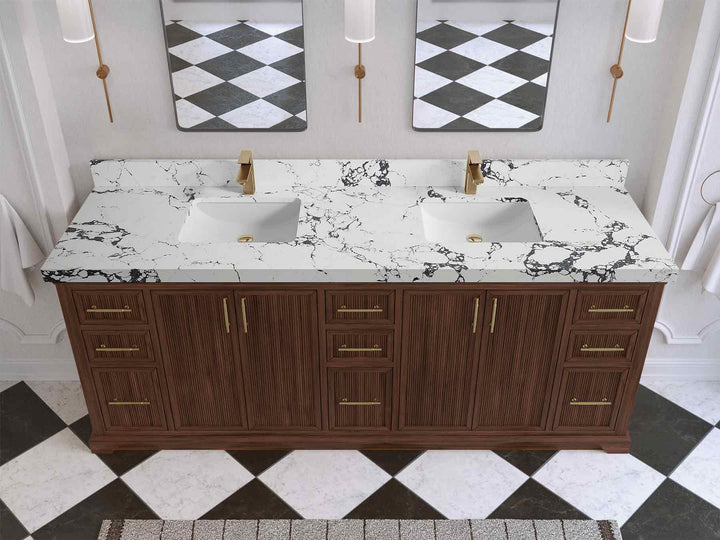 Alys Teak Wood 84 in. W x 22 in. D Double Sink Bathroom Vanity - photo 39