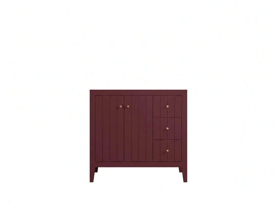 Atlanta 36 in. W x 22 in. D Center Sink Modern Bathroom Vanity | 
              
                Burgundy
                
                  
             - ATL-CAB-BGD-35L - photo №3