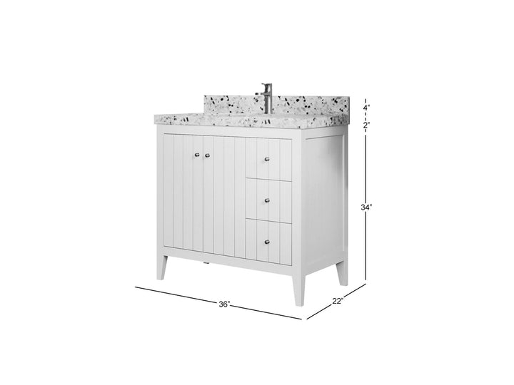 Atlanta 36 in. W x 22 in. D Center Sink Bathroom Vanity - photo 5