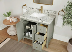 Atlanta 36 in. W x 22 in. D Center Sink Modern Bathroom Vanity - photo 3
