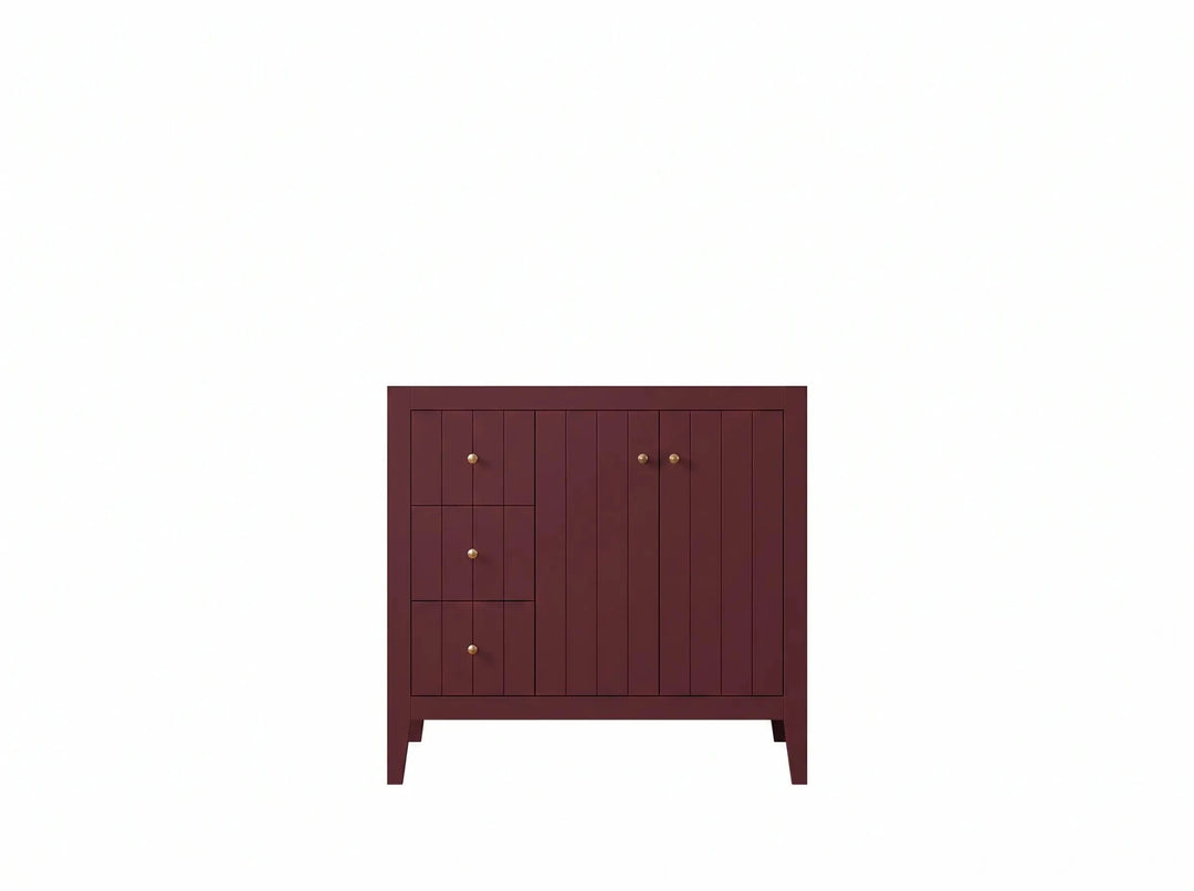 Atlanta 36 in. W x 22 in. D Center Sink Bathroom Vanity for Modern Elegant Bathrooms | 
              
                Burgundy
                
                  
             - ATL-CAB-BGD-35R - photo №3