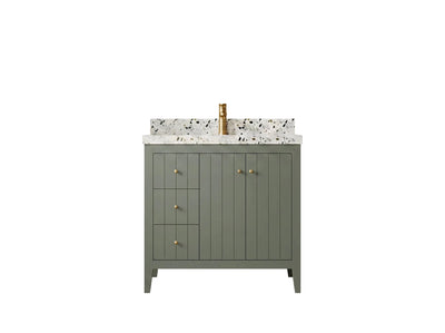Atlanta 36 in. W x 22 in. D Center Sink Bathroom Vanity for Modern Elegant Bathrooms - Willow Bath and Vanity
