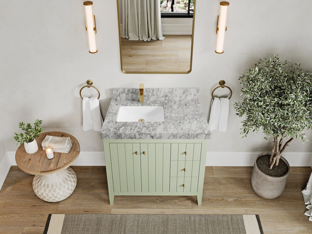 Atlanta 36 in. W x 22 in. D Left Offset Sink Bathroom Vanity - Willow Bath and Vanity