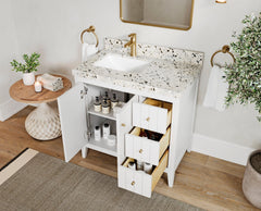 Atlanta 36 in. W x 22 in. D Left Offset Sink Bathroom Vanity - photo 3