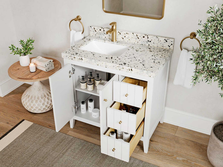 Atlanta 36 in. W x 22 in. D Left Offset Sink Bathroom Vanity - photo 3