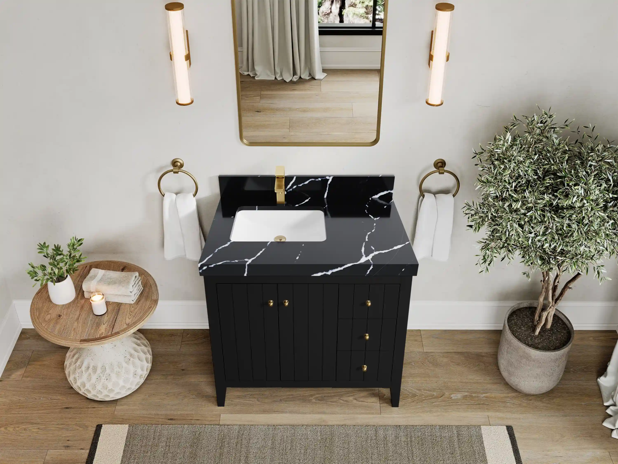 Atlanta 36 in. W x 22 in. D Left Offset Sink Bathroom Vanity - Willow Bath and Vanity