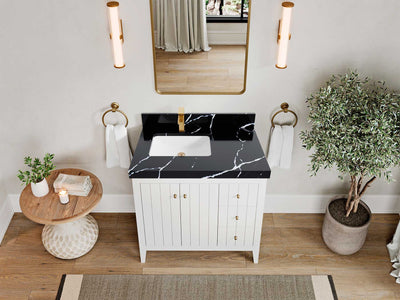 Atlanta 36 in. W x 22 in. D Left Offset Sink Bathroom Vanity - Willow Bath and Vanity
