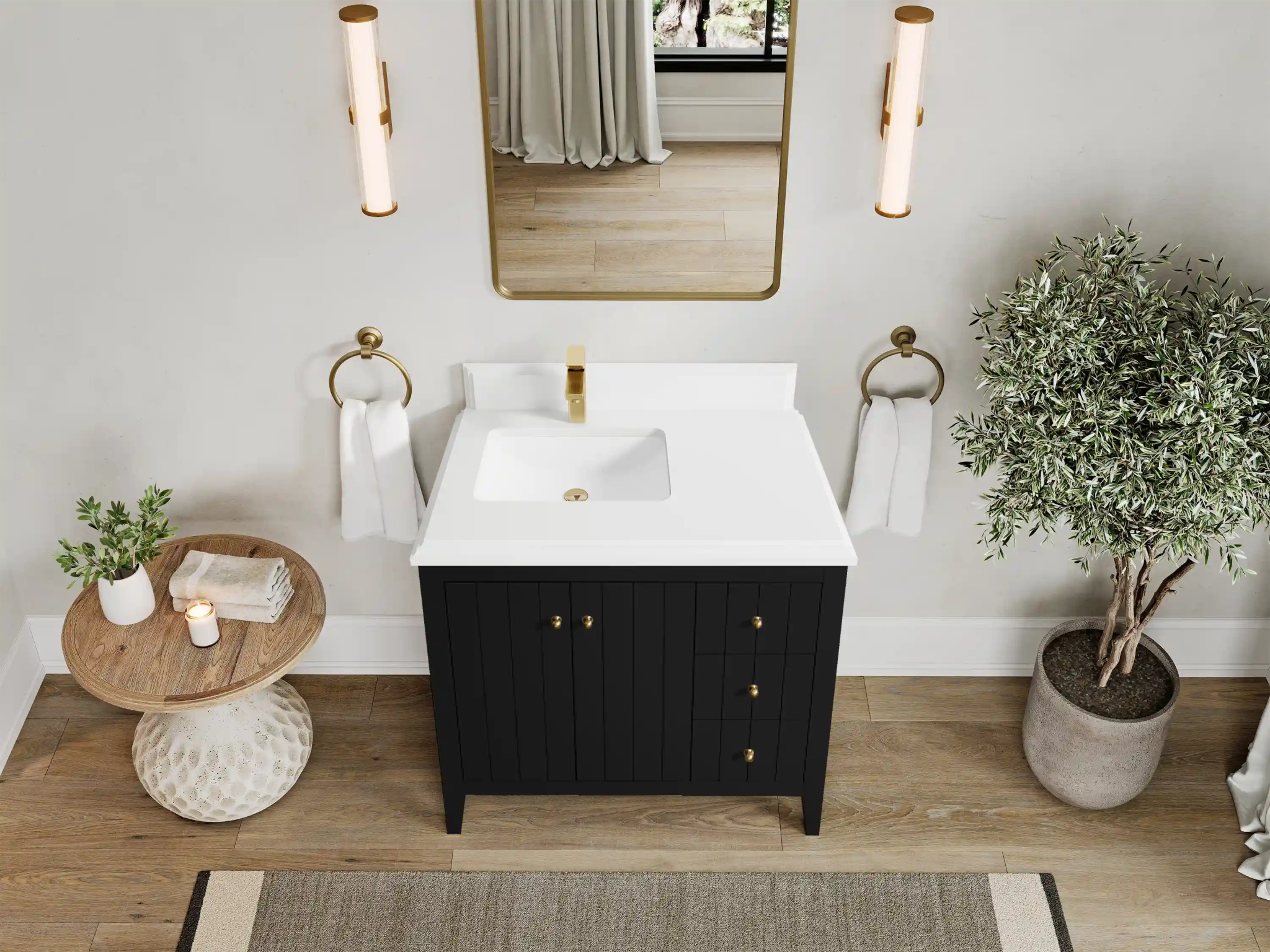 Atlanta 36 in. W x 22 in. D Left Offset Sink Bathroom Vanity - Willow Bath and Vanity