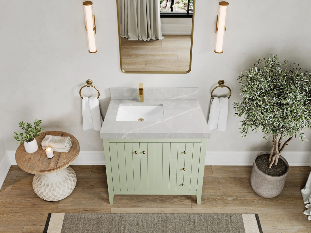 Atlanta 36 in. W x 22 in. D Left Offset Sink Bathroom Vanity - Willow Bath and Vanity