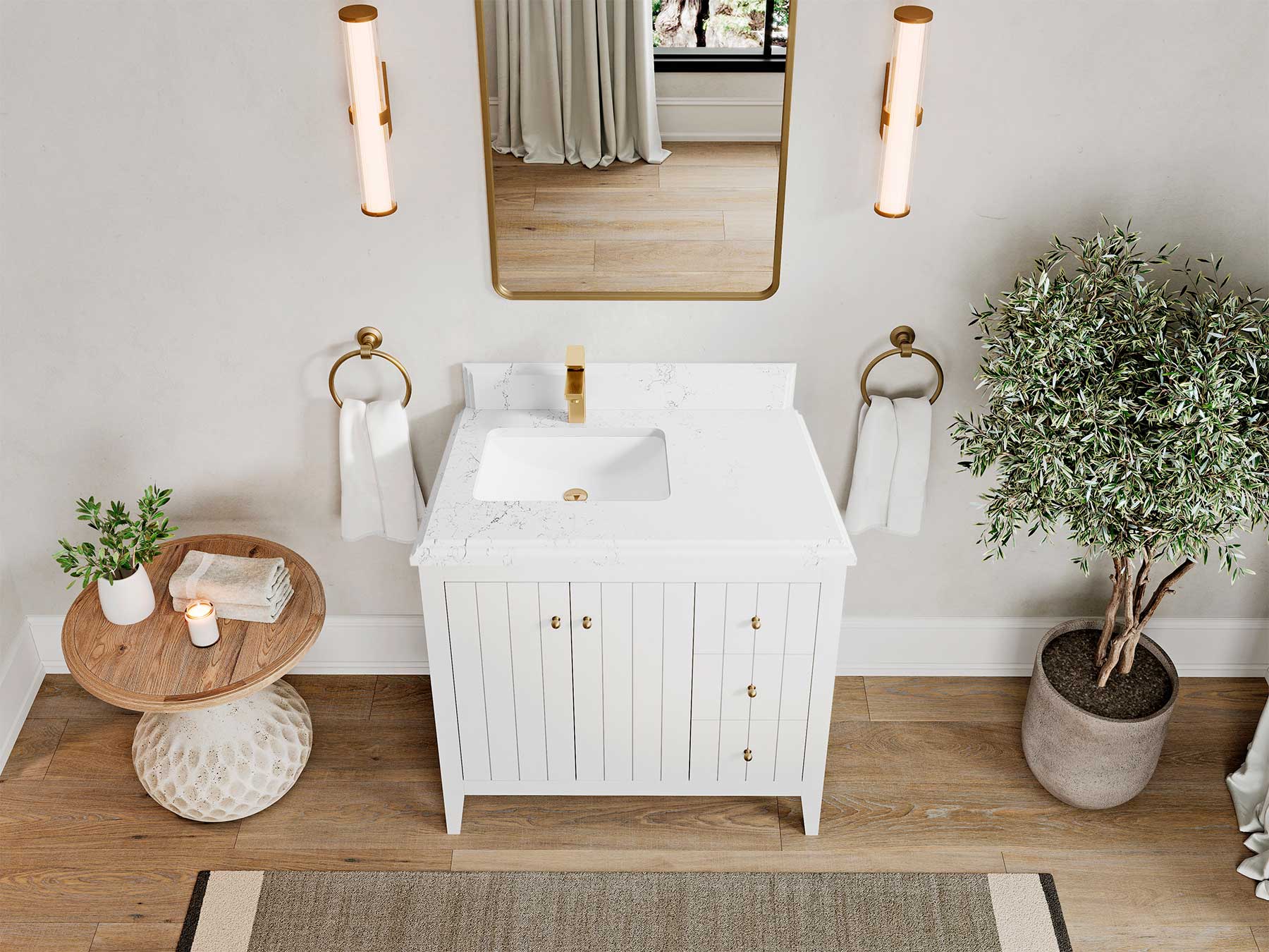Atlanta 36 in. W x 22 in. D Left Offset Sink Bathroom Vanity - Willow Bath and Vanity