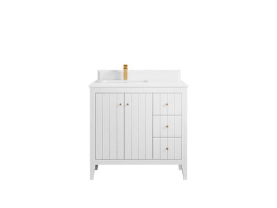 Atlanta 36 in. W x 22 in. D Left Offset Sink Bathroom Vanity - Willow Bath and Vanity