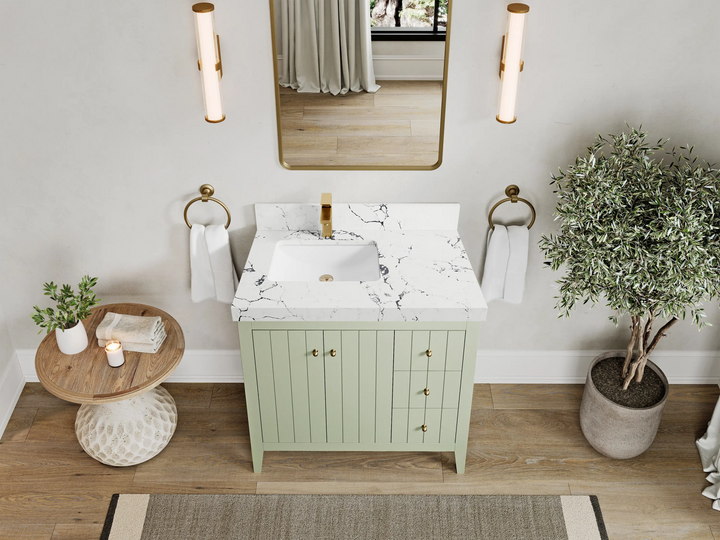 Atlanta 36 in. W x 22 in. D Left Offset Sink Bathroom Vanity - photo 47