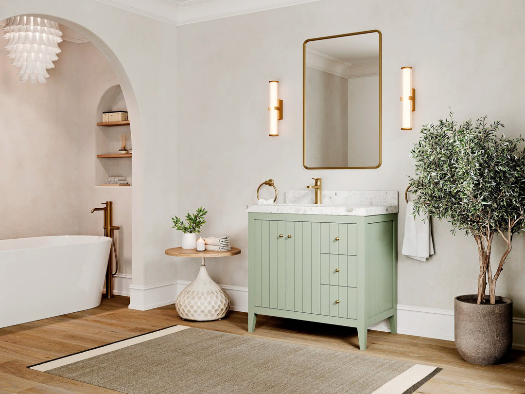 Atlanta 36 in. W x 22 in. D Left Offset Sink Bathroom Vanity - Willow Bath and Vanity