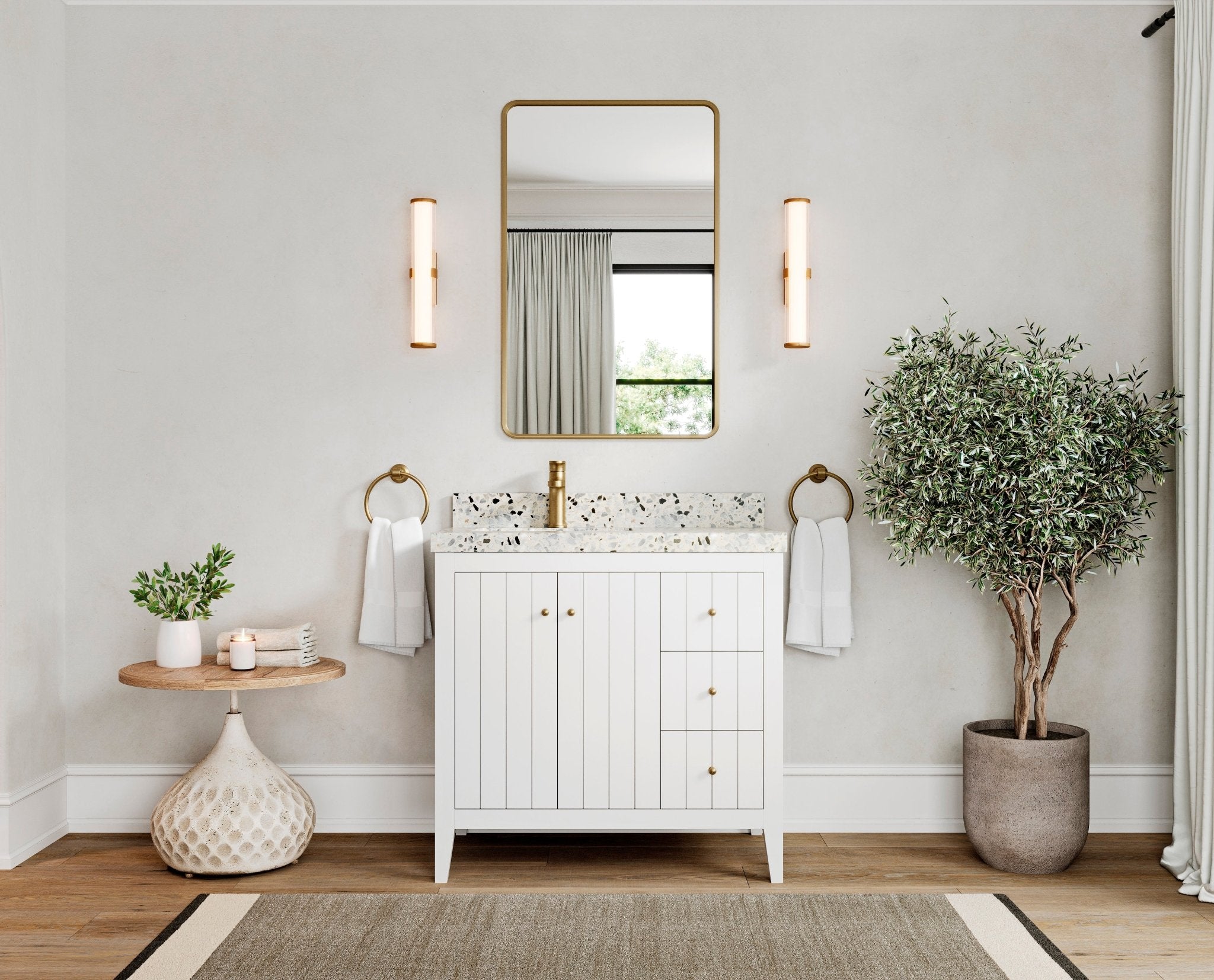 Atlanta 36 in. W x 22 in. D Left Offset Sink Bathroom Vanity - Willow Bath and Vanity