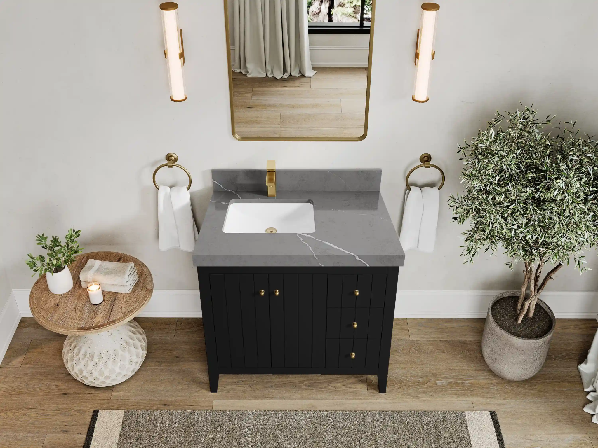 Atlanta 36 in. W x 22 in. D Left Offset Sink Bathroom Vanity - Willow Bath and Vanity