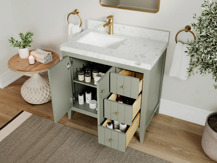 Atlanta 36 in. W x 22 in. D Left Offset Sink Bathroom Vanity - photo 3