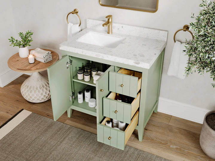 Atlanta 36 in. W x 22 in. D Left Offset Sink Bathroom Vanity - photo 3