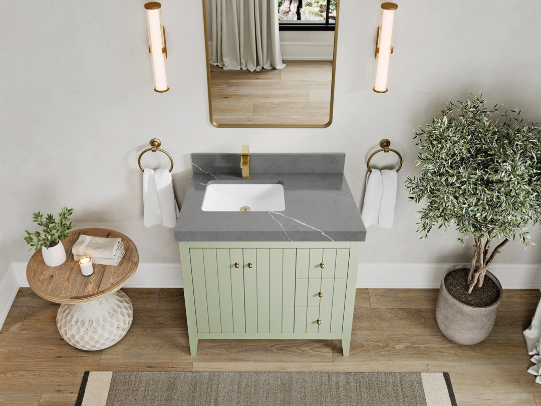 Atlanta 36 in. W x 22 in. D Left Offset Sink Bathroom Vanity - Willow Bath and Vanity