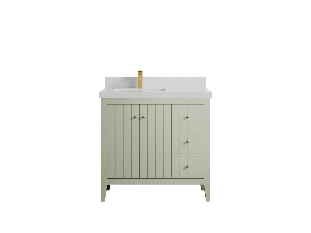 Atlanta 36 in. W x 22 in. D Left Offset Sink Bathroom Vanity - Willow Bath and Vanity