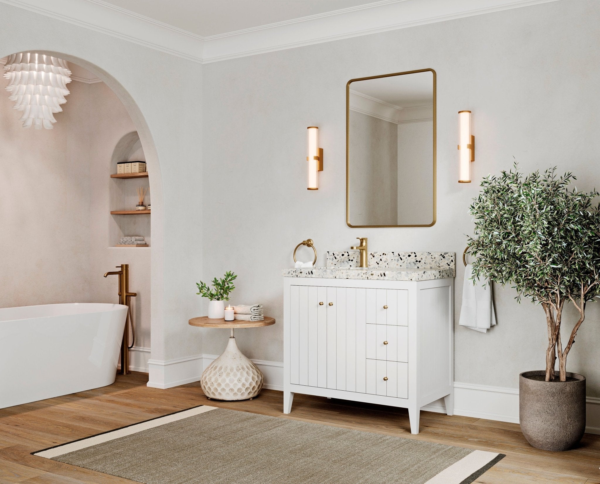 Atlanta 36 in. W x 22 in. D Left Offset Sink Bathroom Vanity - Willow Bath and Vanity