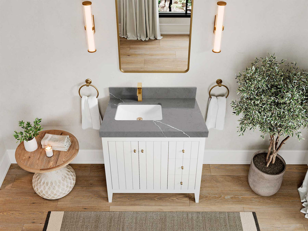 Atlanta 36 in. W x 22 in. D Left Offset Sink Bathroom Vanity - Willow Bath and Vanity