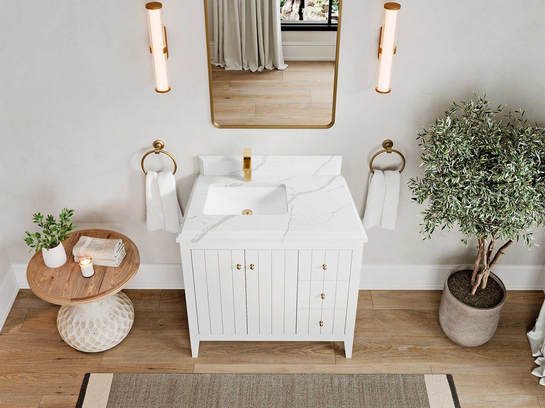 Atlanta 36 in. W x 22 in. D Left Offset Sink Bathroom Vanity - Willow Bath and Vanity