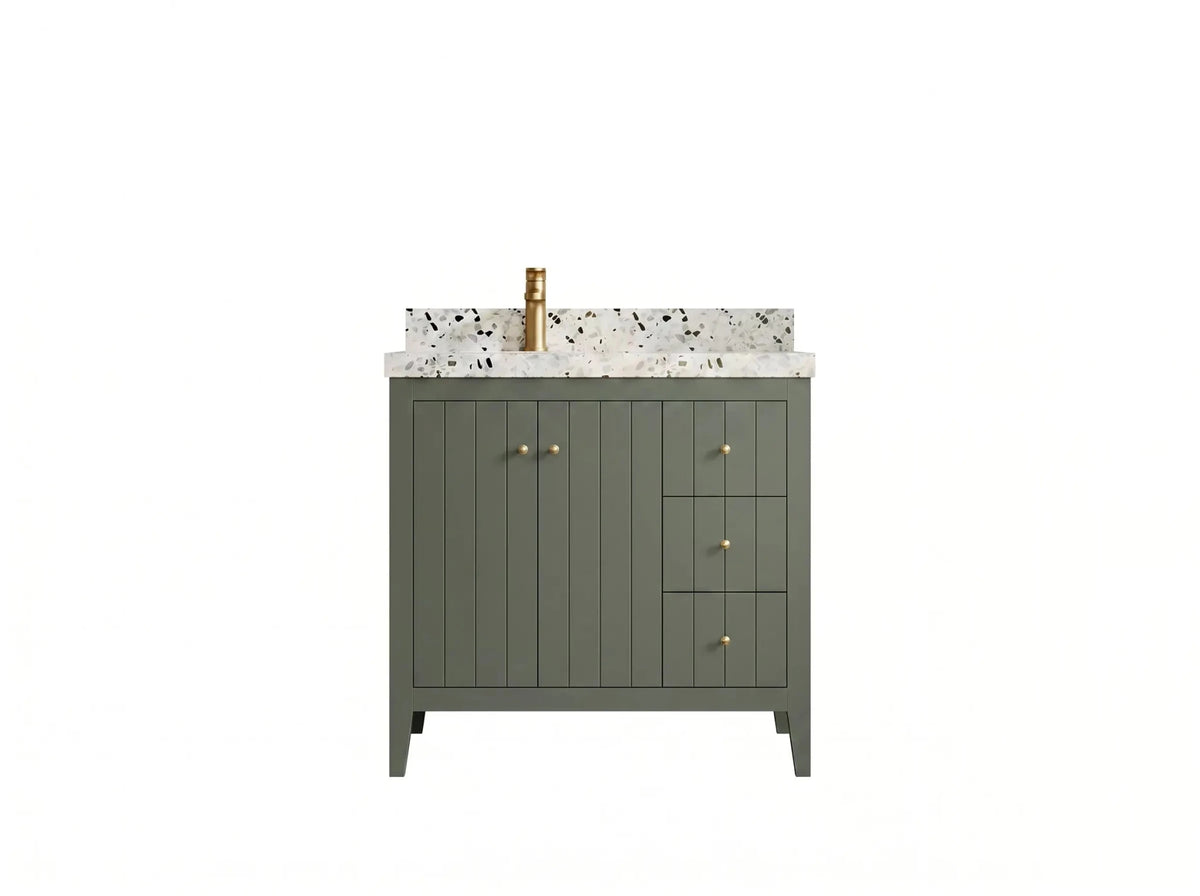 Atlanta 36 in. W x 22 in. D Left Offset Sink Bathroom Vanity - Willow Bath and Vanity