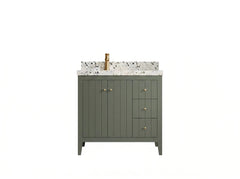Atlanta 36 in. W x 22 in. D Left Offset Sink Bathroom Vanity - photo 1